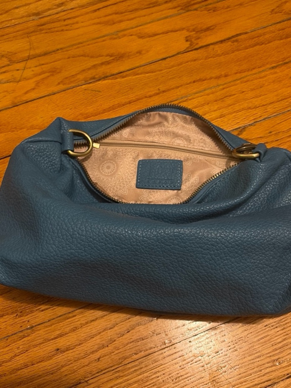 Teal Leather Soft Hobo Bag - Women